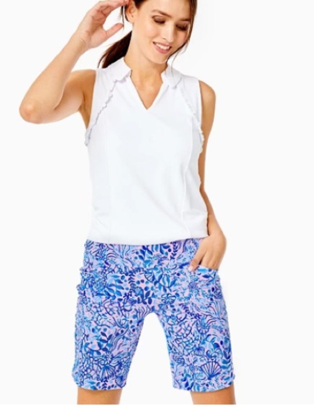 Lilly Pulitzer Calla Lilly Pink High Tides Golf Shorts size 16 NWOT